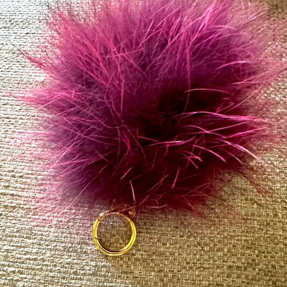 Michael Kors Merlot Fur Key Chain‎ & MK BAG CHARM